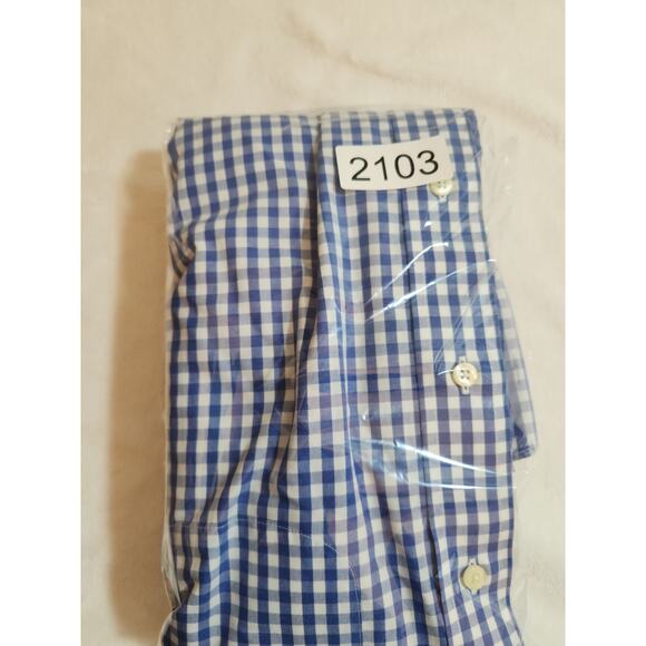 Brooks Brothers 100% Cotton Shirt Mens 17 37 Blue Gingham Check Long Sleeve - Picture 10 of 10